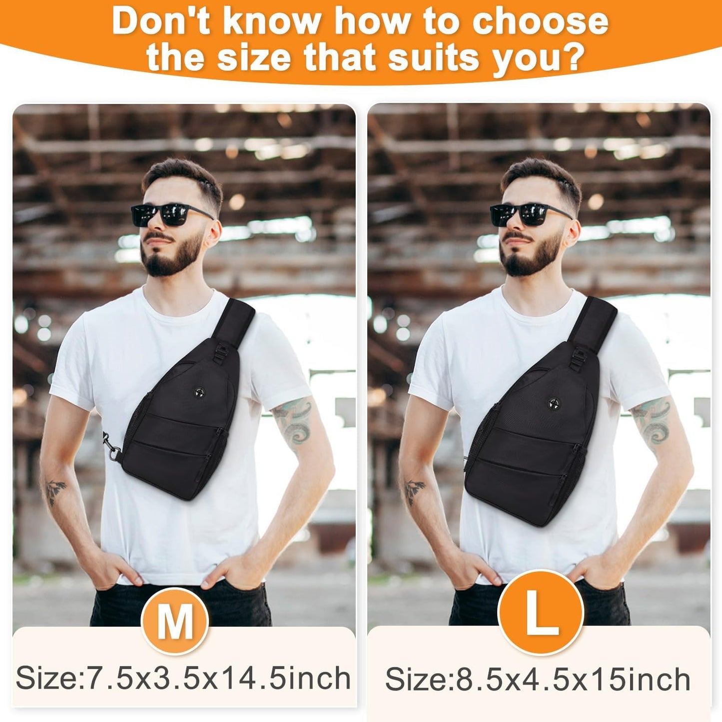 Crossbody Bags for Women Men Trendy Sling Bag Backpack Casual Chest Bag with Convertible Shoulder Strap