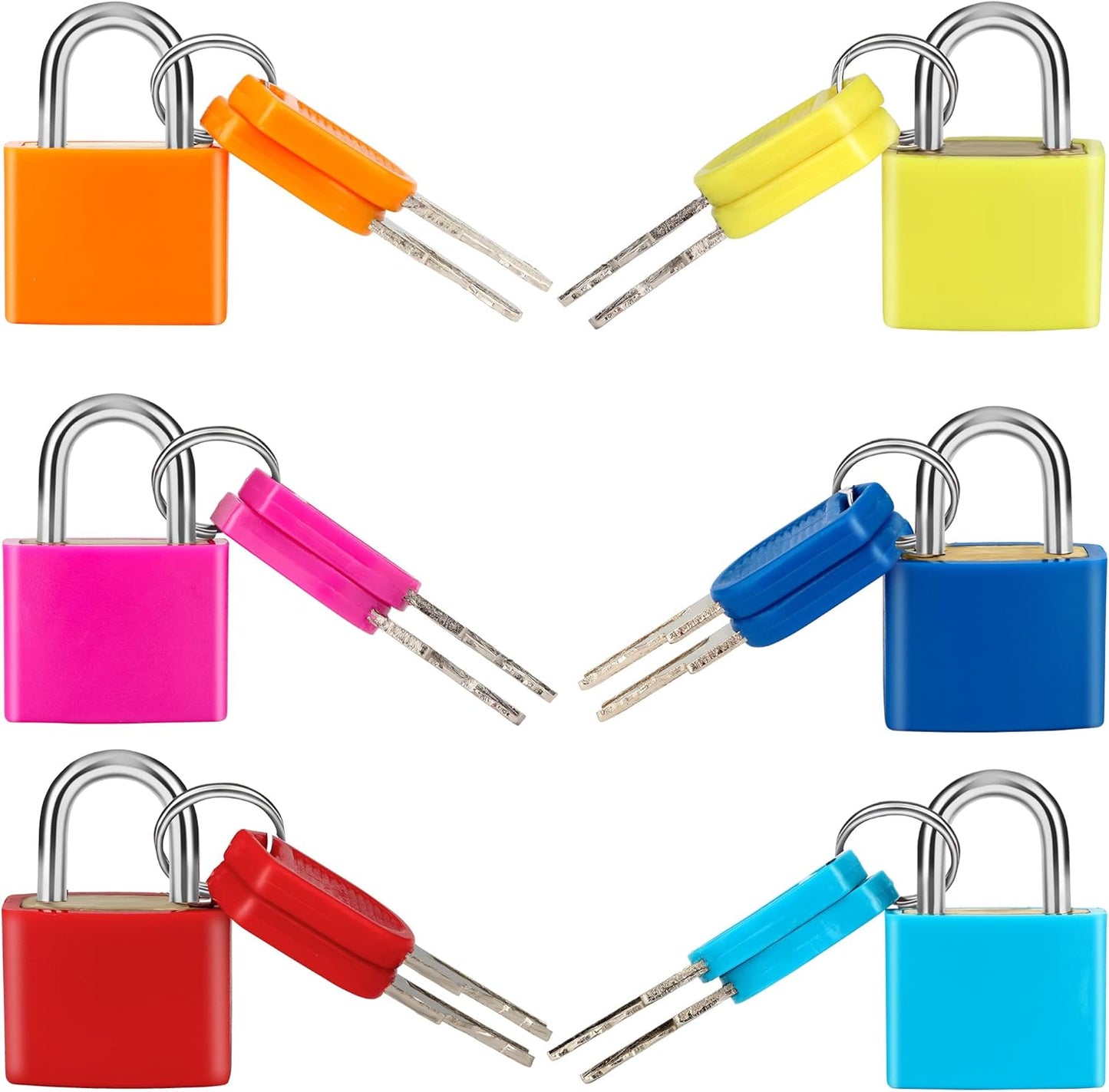 6 Pcs Suitcase Locks with Copper Keys Protect Your Belongings with Febwind's Set of 6 Mini Padlocks