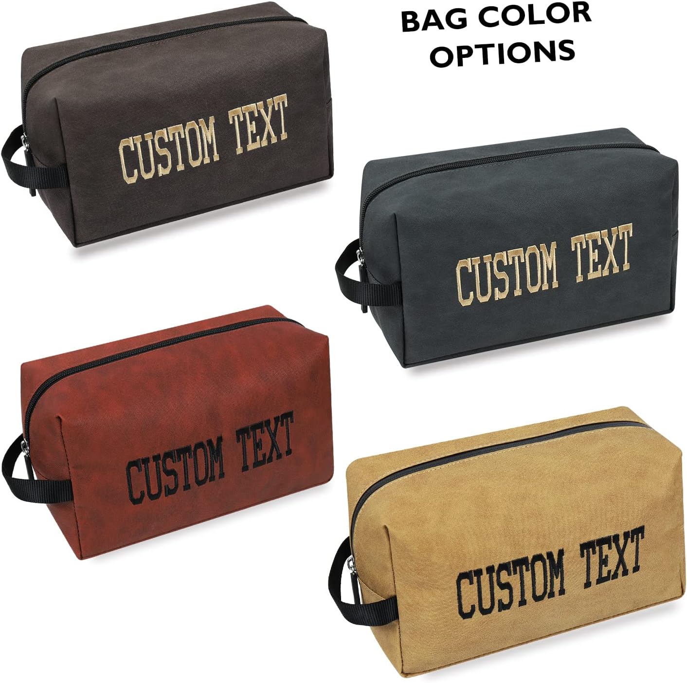 silkmilk Toiletry Bag,Customized Travel Bag with Your Own Text for Travel,Personalized Toiletry Bag Hanging Dopp Kit for Men Water Resistant Shaving Bag for Trave