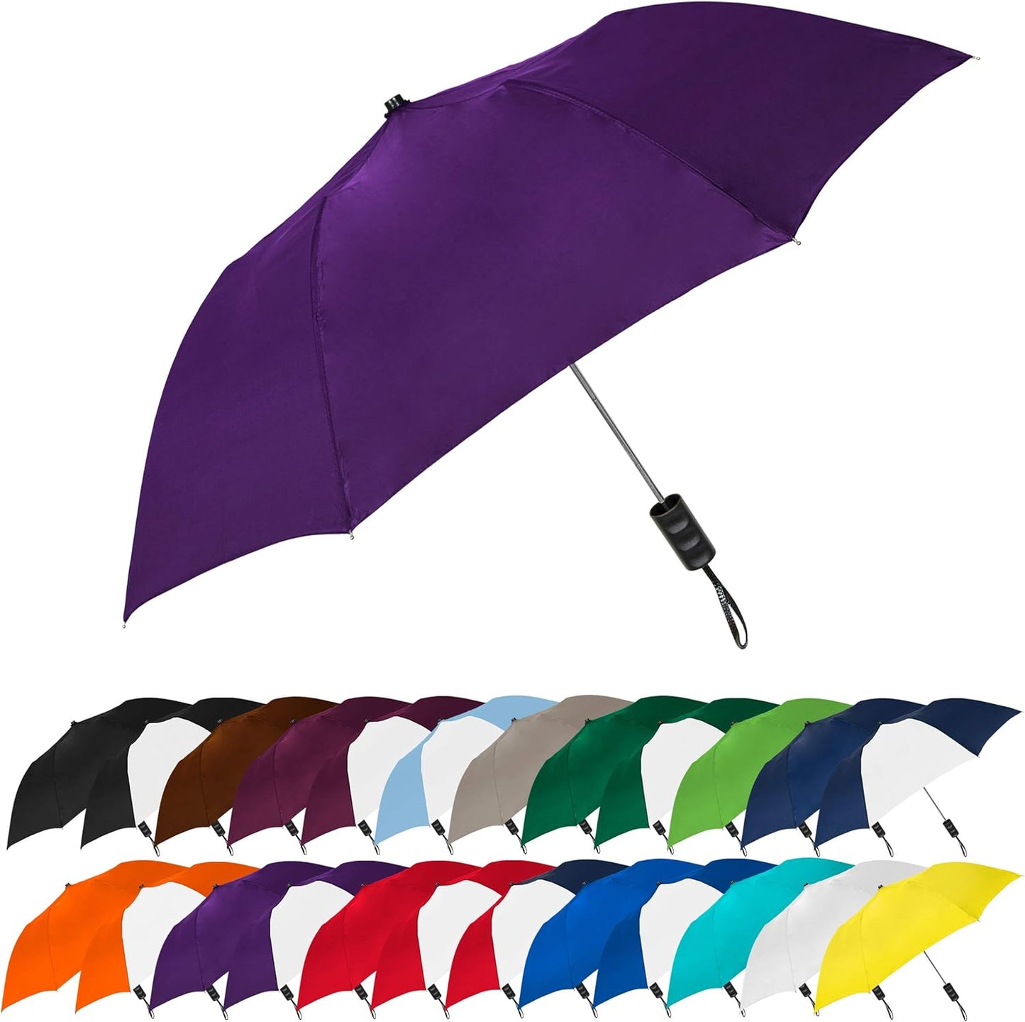 The Spectrum Popular Style 42" Automatic Open Compact Travel Umbrella for Rain, Wind & Sun, Sturdy Lightweight Small Portable Stick Umbrella for Men and Women