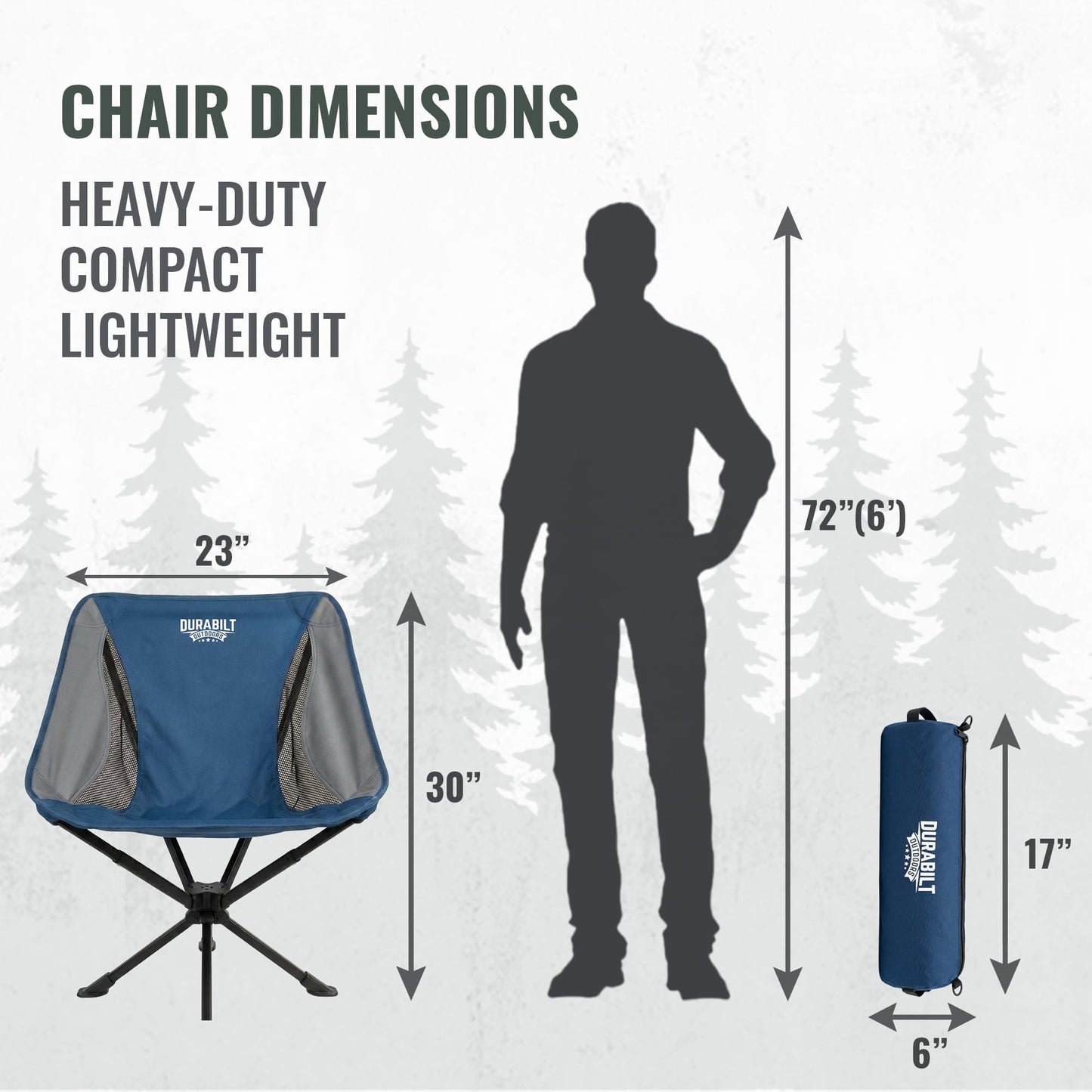 DuraBilt 360 Swivel Camping Chair, Folding Portable Outdoor Camp Chair