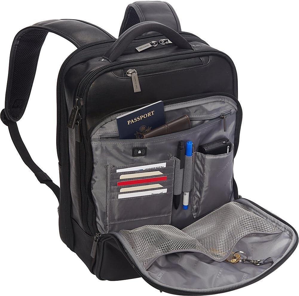 Kenneth Cole Reaction Out Of The Bag Manhattan Colombian Leather RFID 15.6" Laptop Briefcase