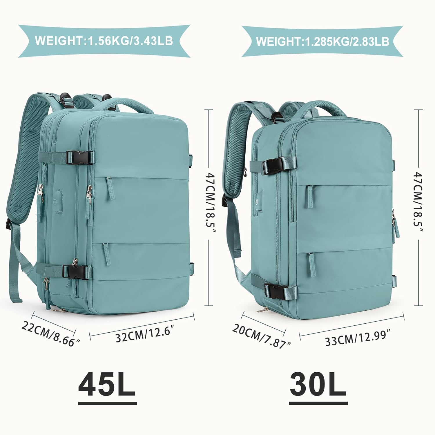 coowoz Large Travel Backpack For Women Men, Carry On Backpack,Hiking Backpack Waterproof Outdoor