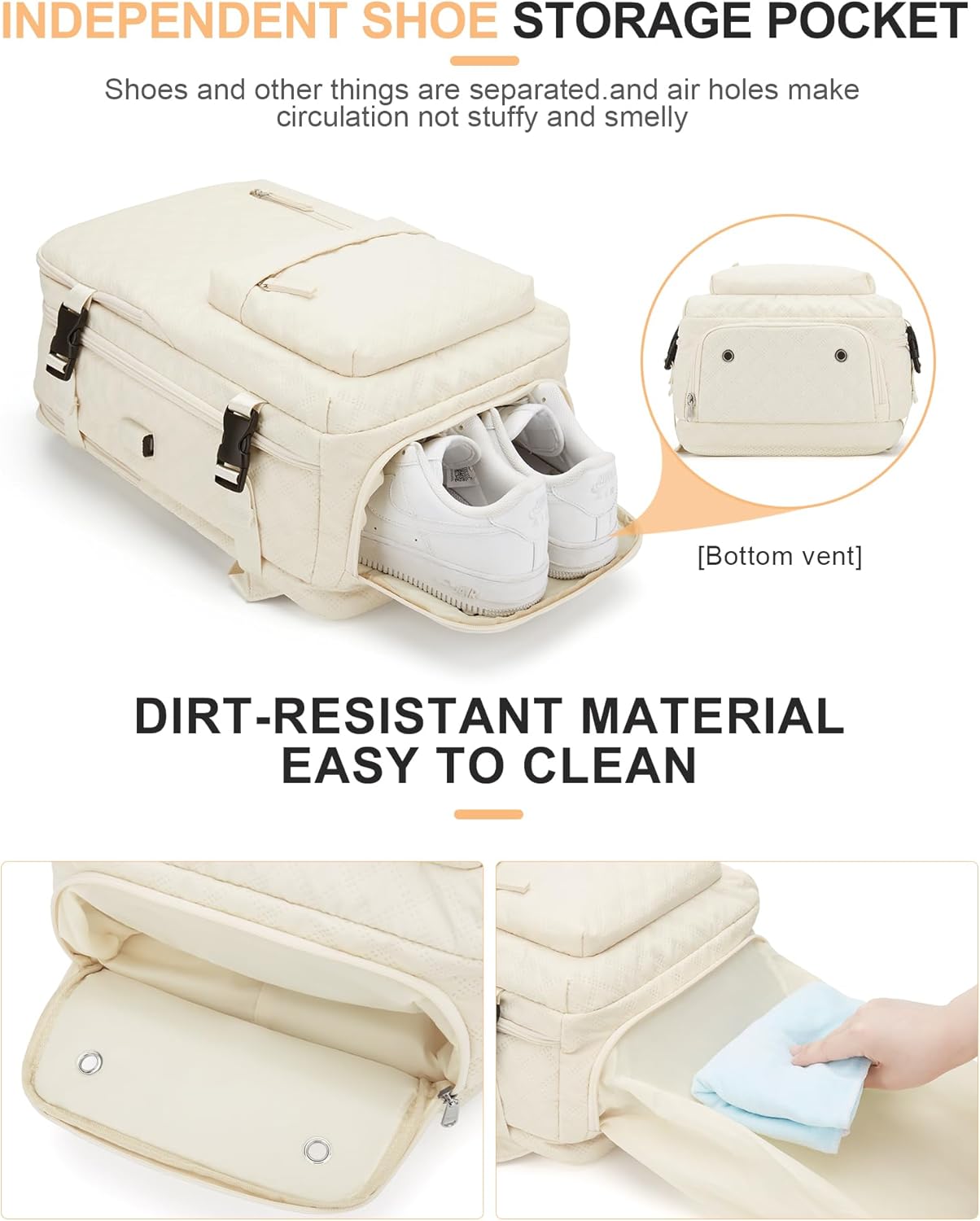 WONHOX Large Travel Backpack Carry on Flight Approved Laptop Work Business Backpack for Women Men Mochila de Viaje