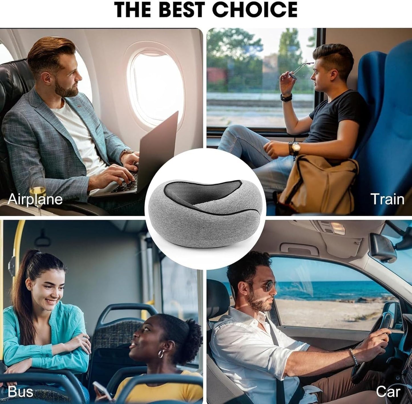 WEERSHUN Travel Pillow for Airplanes, 2026 New Memory Foam Neck Pillow with Chin Wrap for