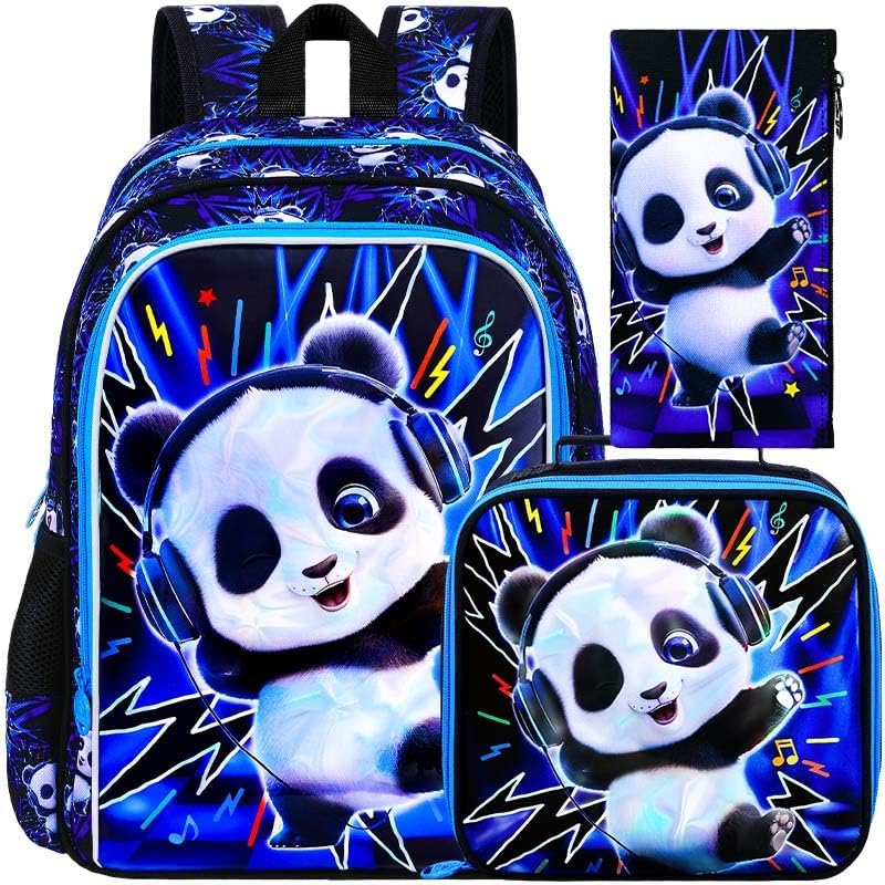 3PCS Boys Backpack, Water Resistant Kids Bookbag Set with Lunch Box, Cute School Bag for Preschool Toddler