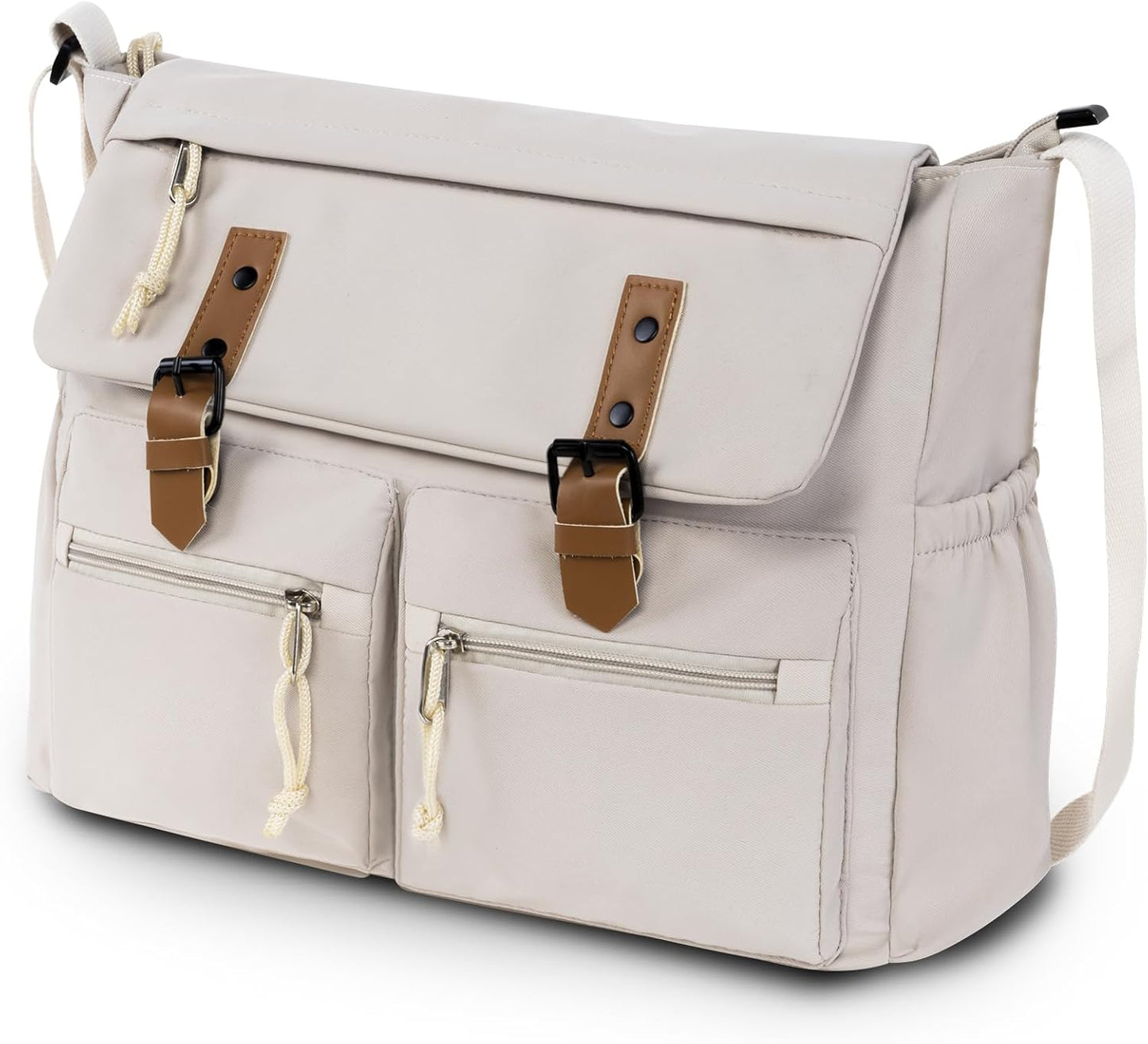 Travel Messenger Bag for Women Men: Durable Canvas Crossbody Handbag with Adjustable Strap Lightweight Laptop Purse