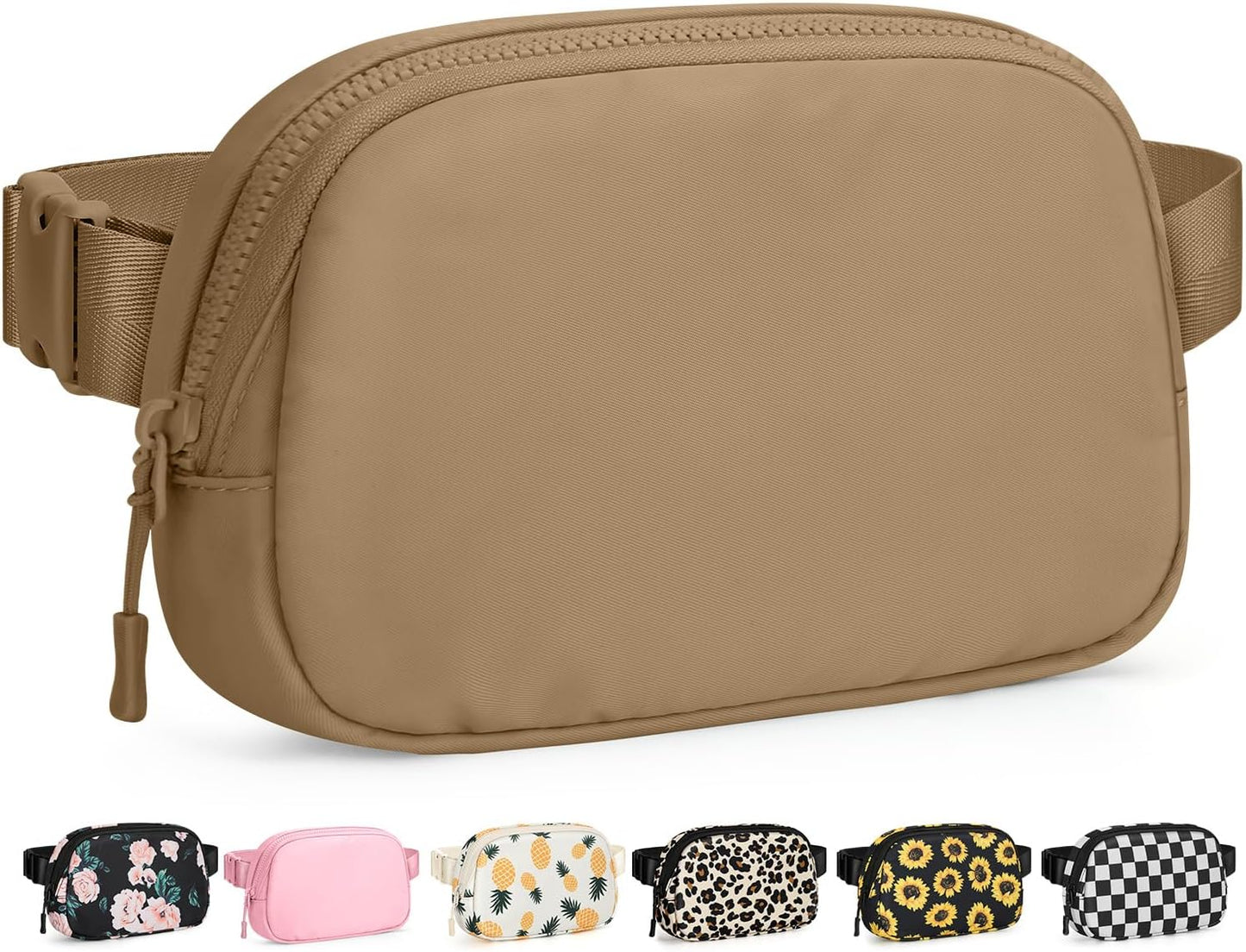 Fanny Packs for Women Cross Body Bag Waterproof Belt Bag with Adjustable Strap and Zipper Back Pocket Small Crossbody Bags Fashion Waist Packs for Workout Travelling(Khaki)