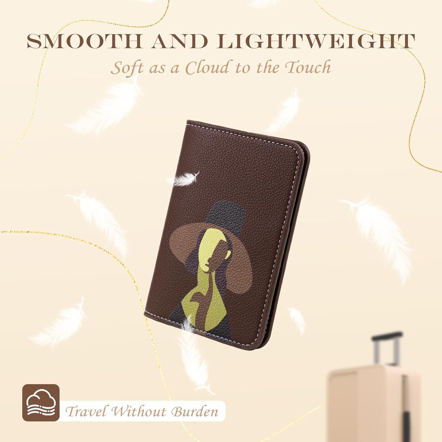 Lychii Passport Holder, Slim Passport Cover Travel Wallet with RFID Blocking, PU Leather Protector Pouch Protective Case for Passports, Boarding Pass, ID Cards