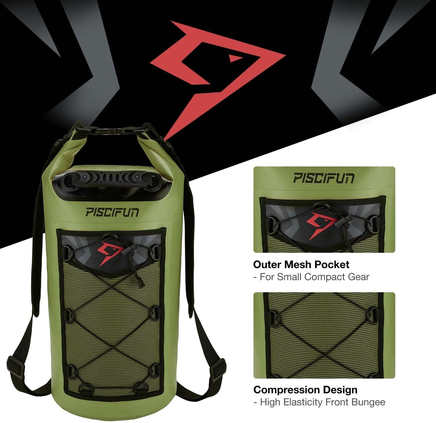 Piscifun Dry Bag, Waterproof Floating Backpack 10L/20L/30L/40L with Waterproof Phone Case for