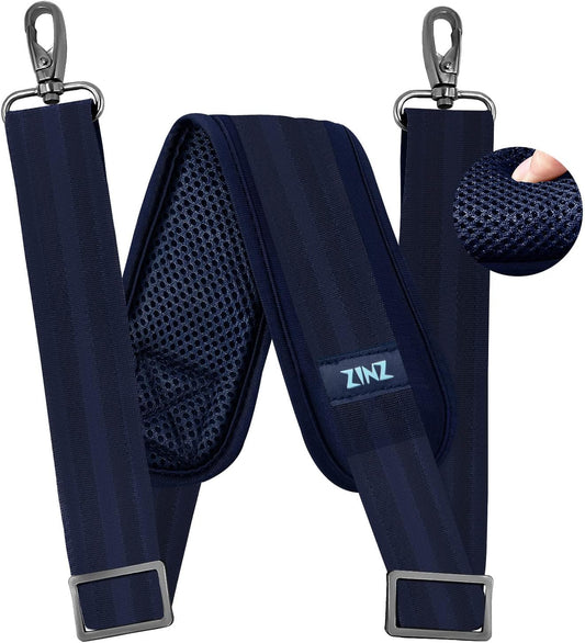 ZINZ 79 inch Shoulder Strap, Extra-thick Fixed Cushion Pad and Dual Clasps Universal Replacement Strap with Metal Swivel Hooks for Laptop Bags, Luggage Bags, Camera, Crossbody (200cm,Blue)