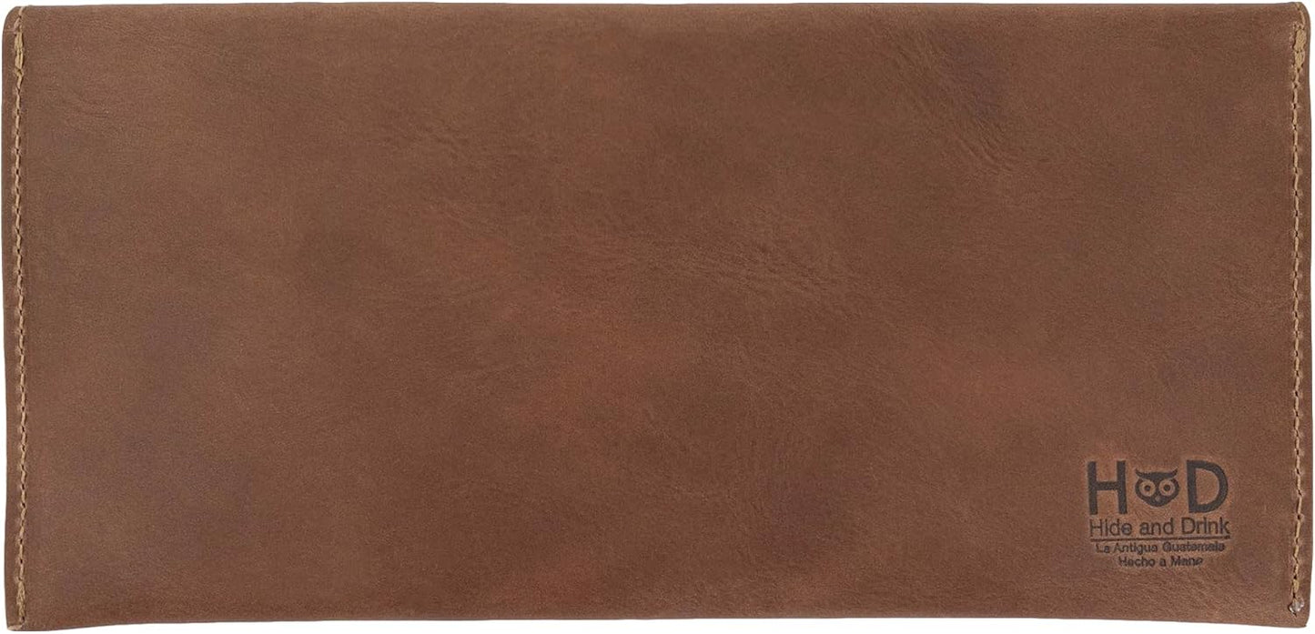 Hide & Drink, Rectangular Travel Wallet, Money Holder, Travel Accessory, Vintage Style Money Pouch, Full Grain Leather, Handmade, Single Malt Mahogany
