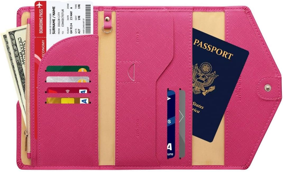 ZOPPEN Mulit-purpose Rfid Blocking Passport Holder Travel Wallet (Ver.4) Passport and Vaccine Card Holder ComboTri-fold Document Organizer Travel Essentials