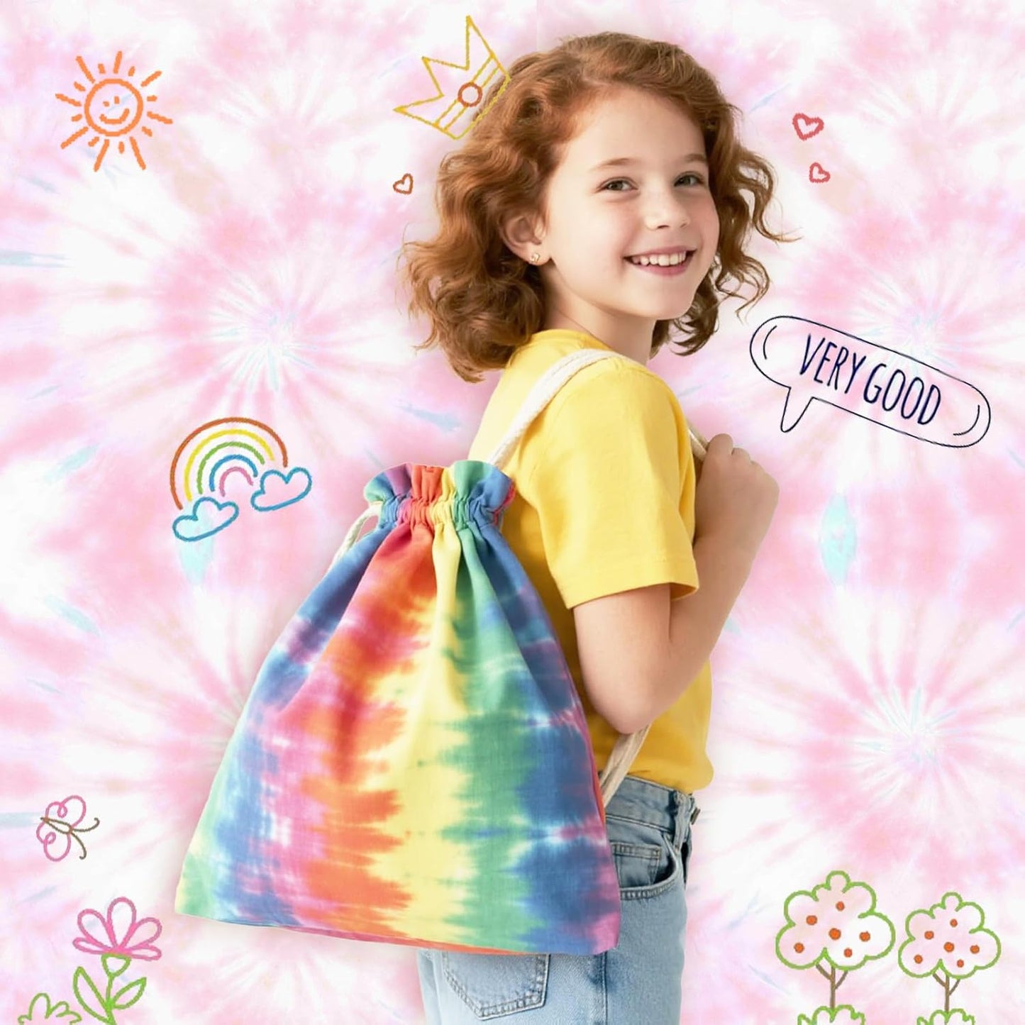 Drawstring Backpack Sublimation Blanks, Thickened Fabric White Cotton Canvas DIY for Tie Dye Bulk 12PCS