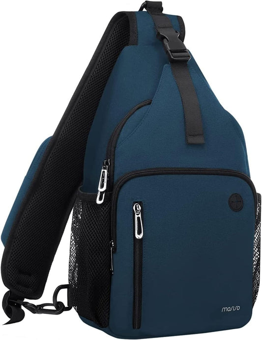 MOSISO Sling Backpack Bag, Crossbody Shoulder Bag Travel Hiking Daypack Chest Bag with Front Square Pocket&USB Charging Port