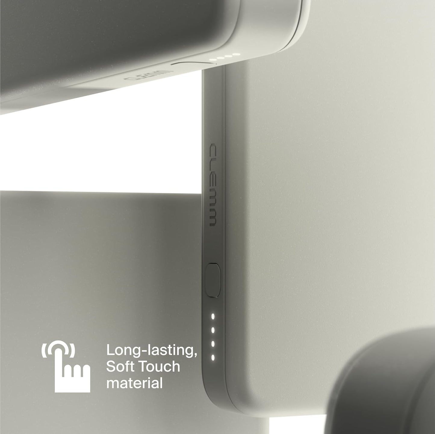 Clemm Portable Charger 10,000mAh Dual Port (USB-A, USB-C), Travel Essential, Quick Charging Power Bank for iPhone 16/15/14/13/12/11/X, Samsung Galaxy, iPad, Google Pixel, and More, Ivory