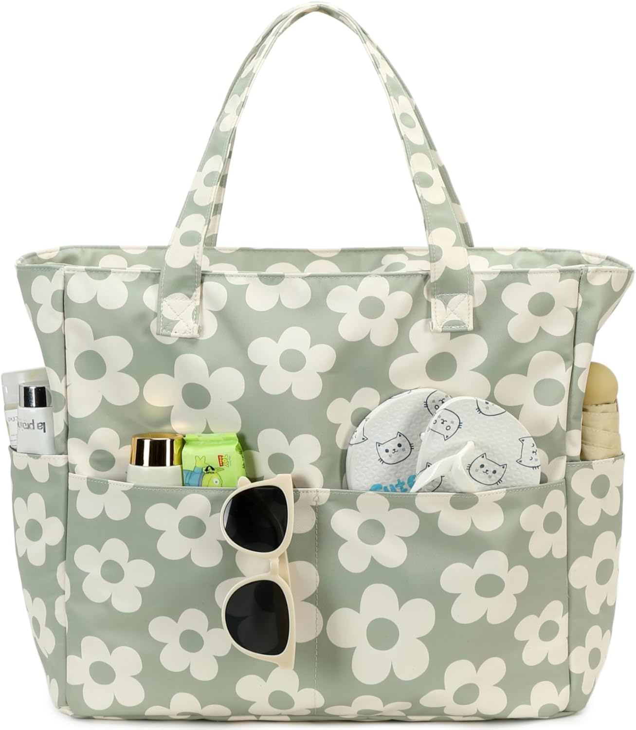 Bluboon Waterproof Beach Tote Pool Bags for Women Ladies Extra Large Carry On Bag With Wet Compartment for Weekender Travel