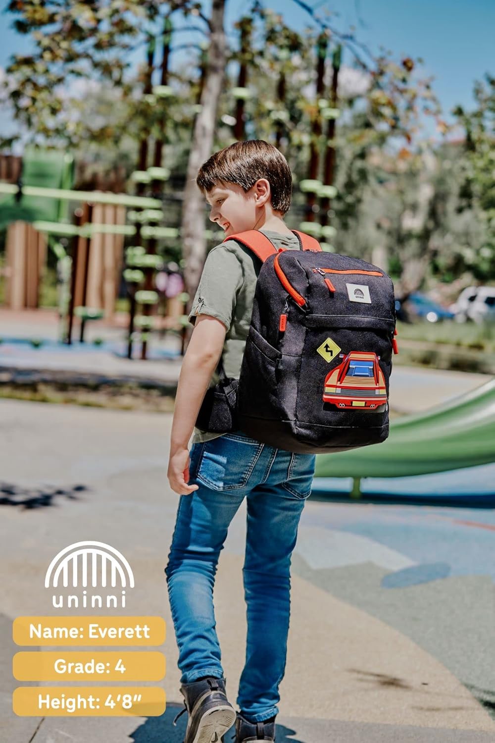 uninni 16" Kid's Backpack for Girls and Boys Age 6+ with Padded, and Adjustable Shoulder Straps.