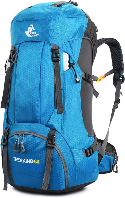 Bseash 60L Waterproof Hiking Camping Backpack with Rain Cover, Large Outdoor Sport Travel Daypack Rucksack for Climbing
