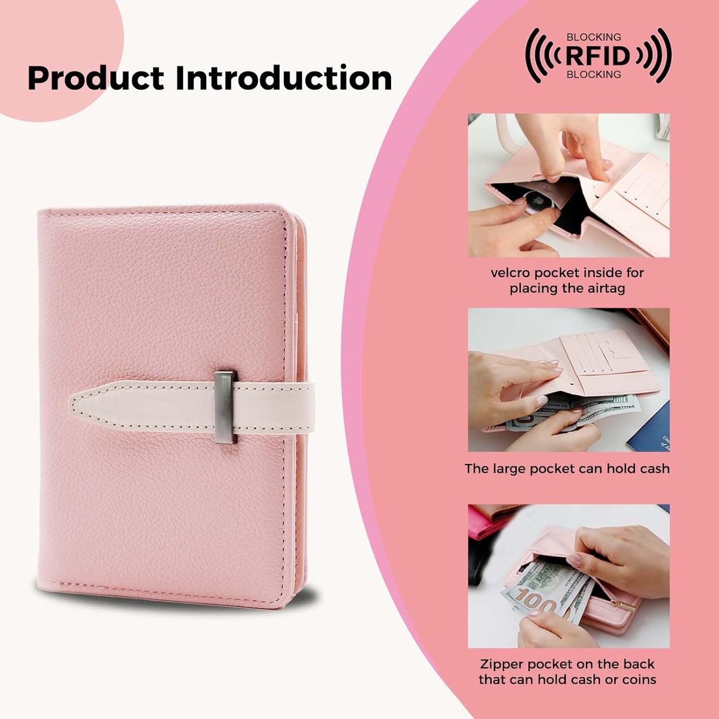 Passport Holder with Airtag for Women/Men,Airtag Passport Wallet for Travel,Cute Passport Holder Rfid Blocking,Travel Wallet for Cards Passport Cover Case