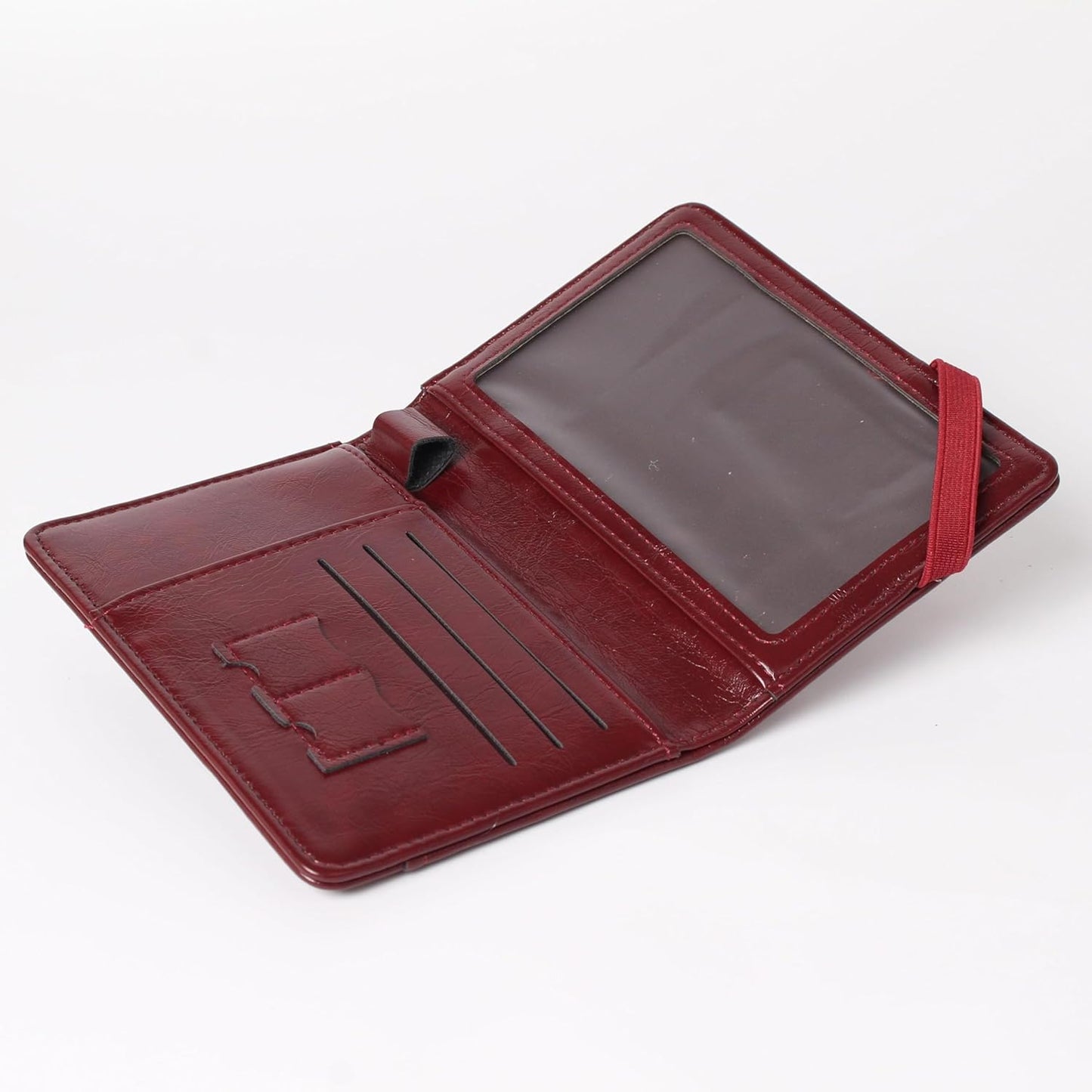 RFID Passport Wallet, RFID Passport Holder for Wallet, Essential Travel Anti-Theft Wallet Storage Case, Anti-Theft Protective Case，Burgundy