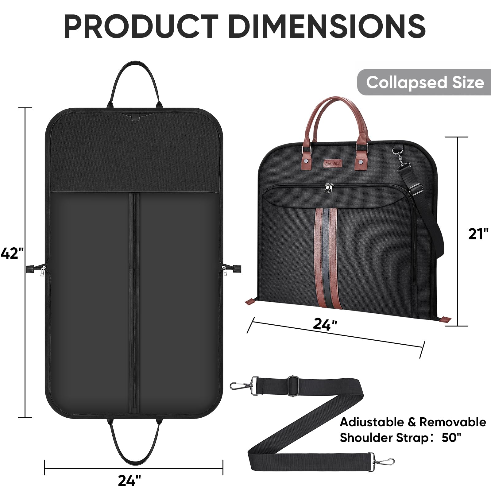 BALEINE Travel Garment Bag, Travel Suit Bag for Men, Water Resistant Carry on Garment Bag for
