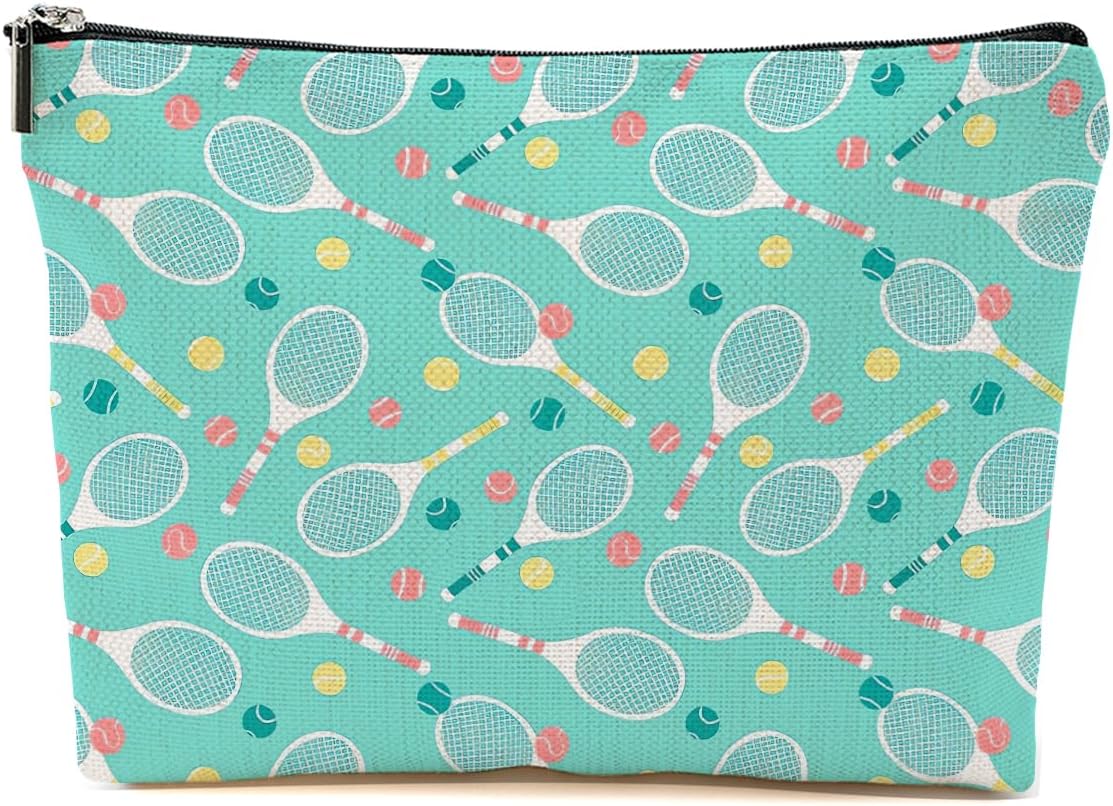 Tennis Gifts, Inspirational Tennis Makeup Bag, Tennis Accessories Tennis Gift Cosmetic Bag Toiletry Bag, Tennis Player Graduation Birthday Gifts for Women Girls Tennis Lovers Sister Bestie
