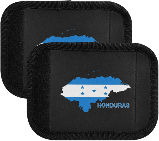 Flag Map of Honduras 2 Pack Luggage Handle Wrap for Suitcase Luggage Identifier Travel Tags Handle Protection Sleeve Cover