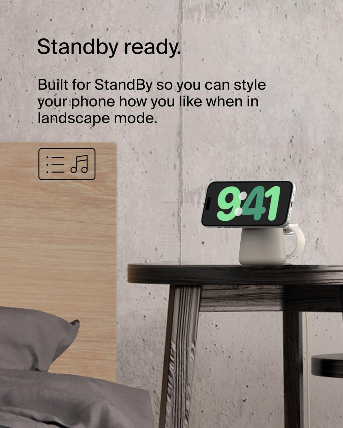 Belkin 2-in-1 MagSafe Wireless Charging Dock 15W Fast Charge iPhone Charger Compatible with iPhone 17, 16, 15, and 14 Series, AirPods, Pixel 10, and Other MagSafe Enabled Devices, PSU Included - Sand