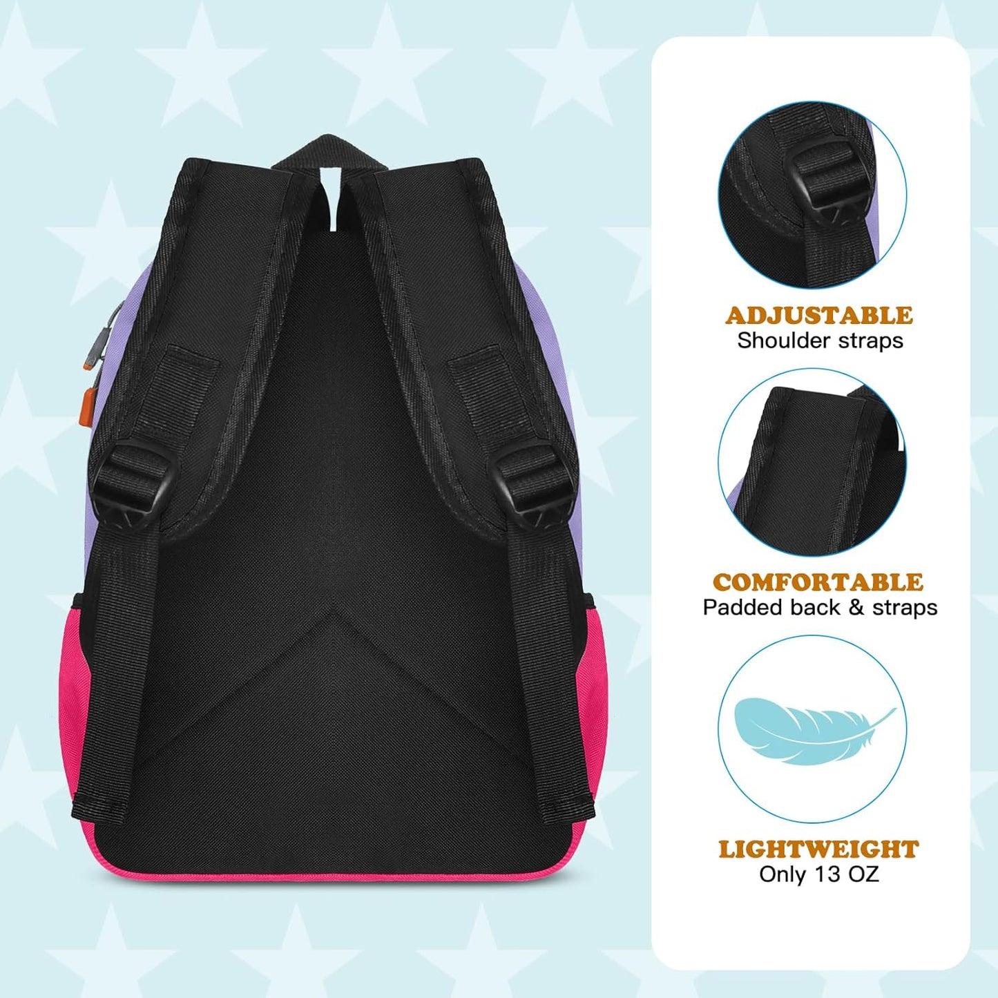 Little Kids Backpack for Girls - Toddler Preschool Backpack School Bag Cute Kindergarten Backpack for Aged 3-6, Purple Rose