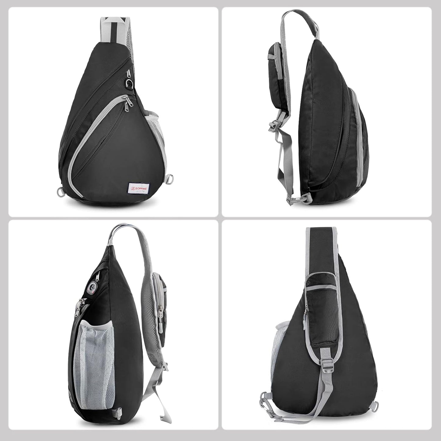 ZOMAKE Sling Bag,Small Crossbody Sling Backpack,Water Resistant Shoulder Daypack for Travel,Anti