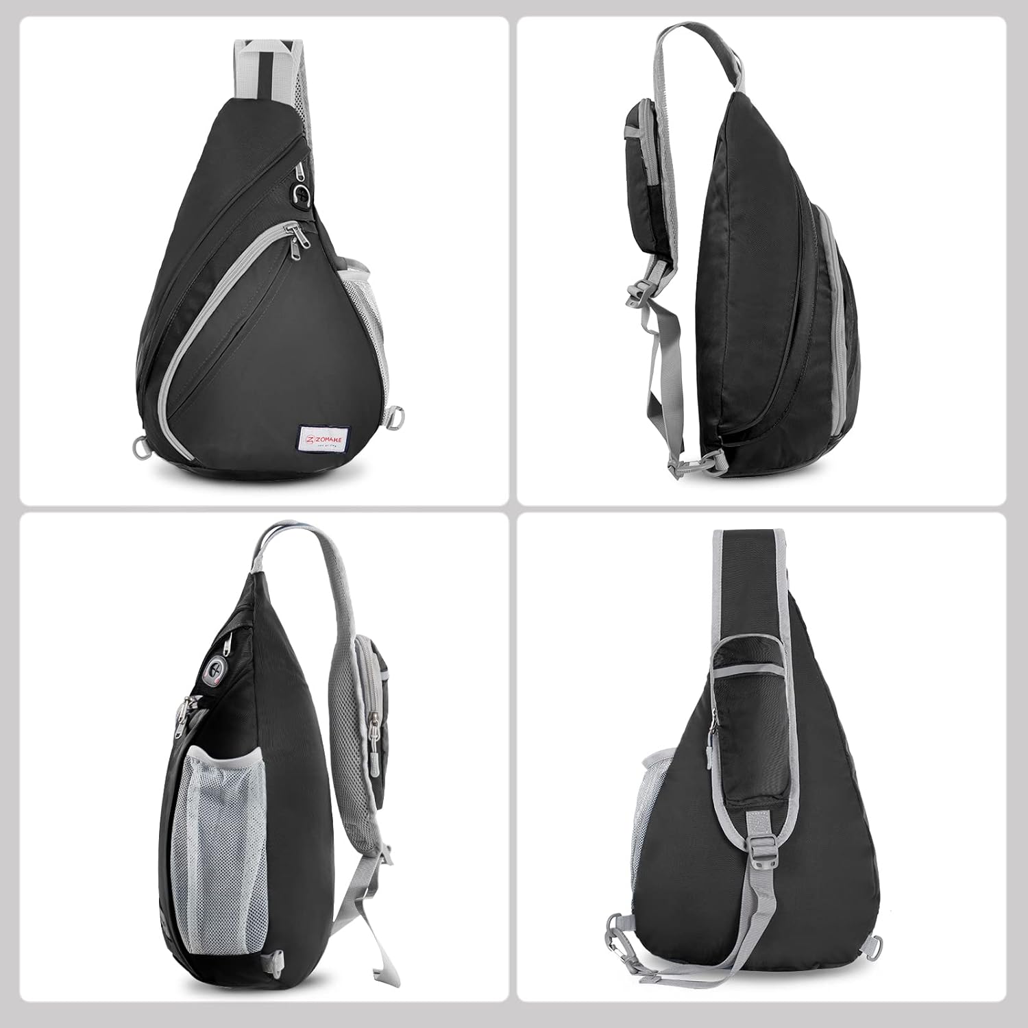 ZOMAKE Sling Bag,Small Crossbody Sling Backpack,Water Resistant Shoulder Daypack for Travel,Anti