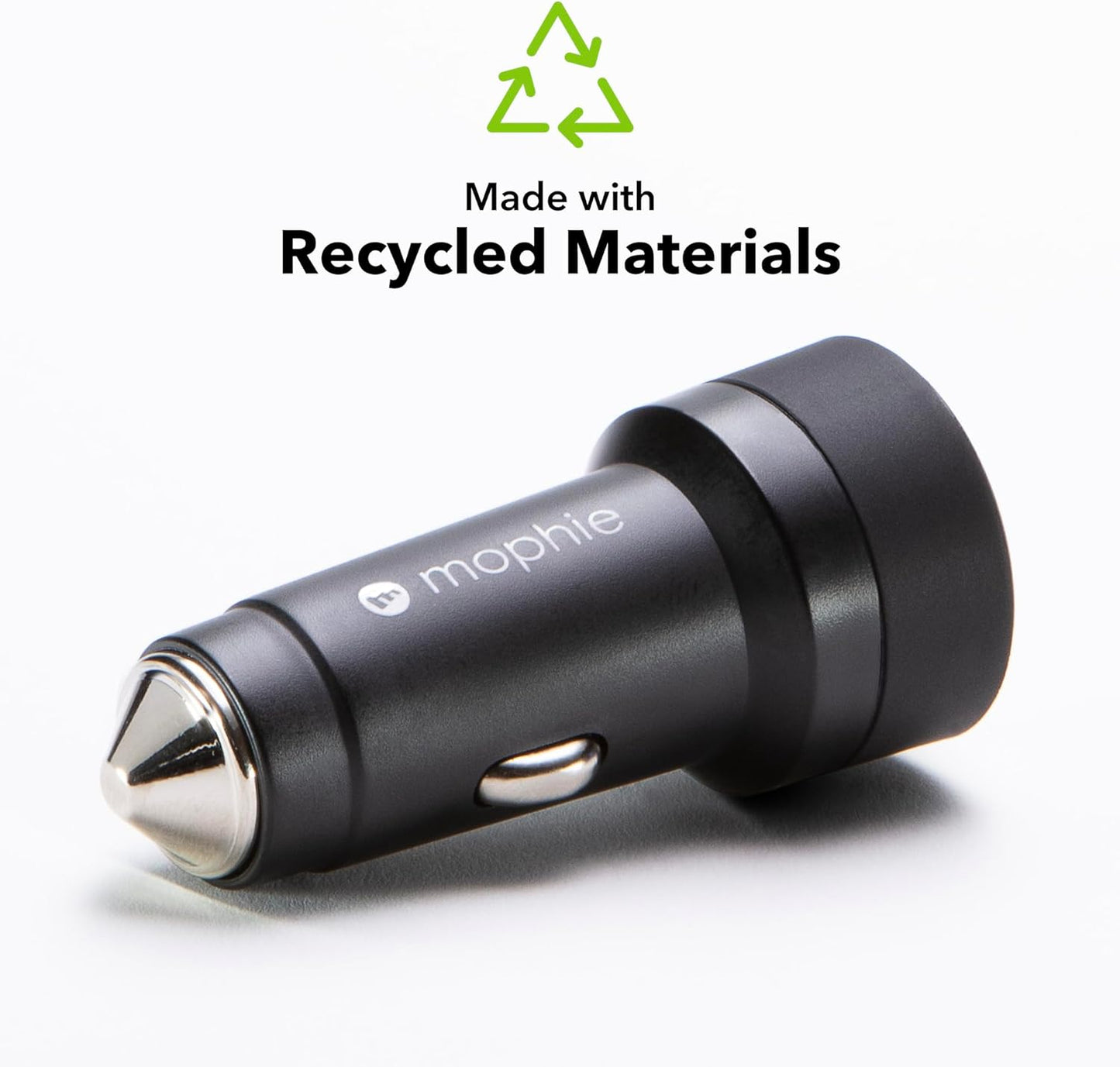 Mophie 60W Dual USB-C Car Charger, Universal AUX Compatibility, LED Indicator, Fast Charging, Multi-Device