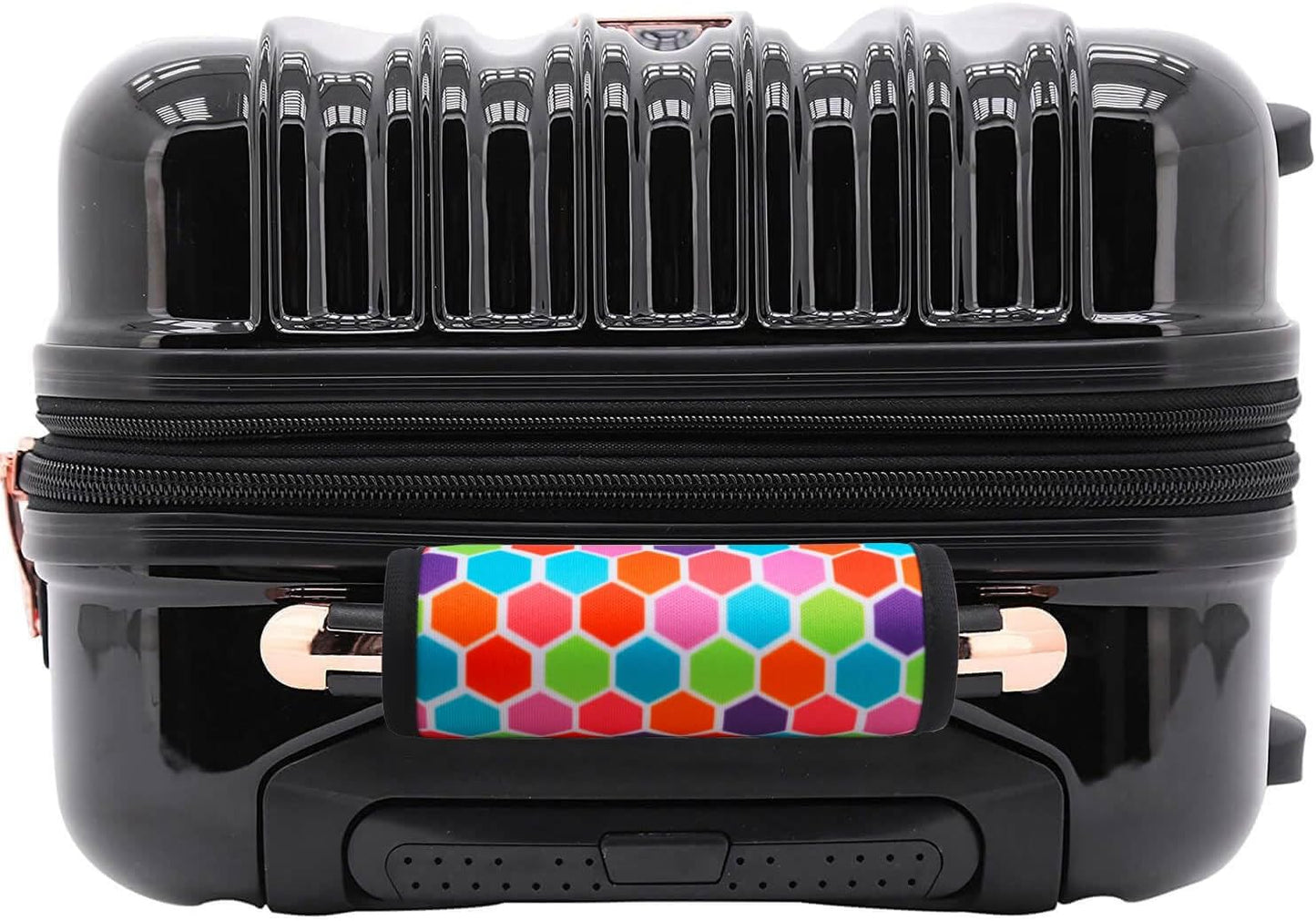 Luggage Handle Wrap for Suitcase-Printed Bright Neoprene Luggage Tags/Grips/Identifiers/Markers/Covers/Gripper for Suitcases Carry On Bags 5 Packs (Colorful-5 Packs)