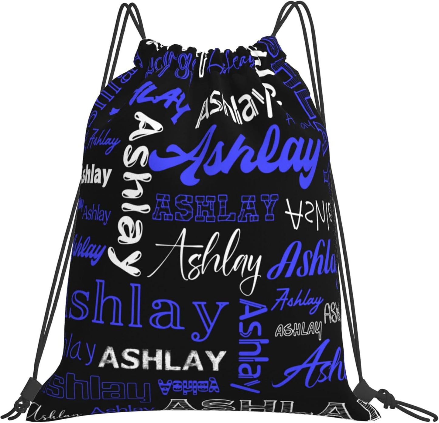 Personalized Drawstring Bag with Your Name Drawstring Backpack for Men Women Small Gym Beach Shopping Sport Yoga Bag (Custom Name-11)