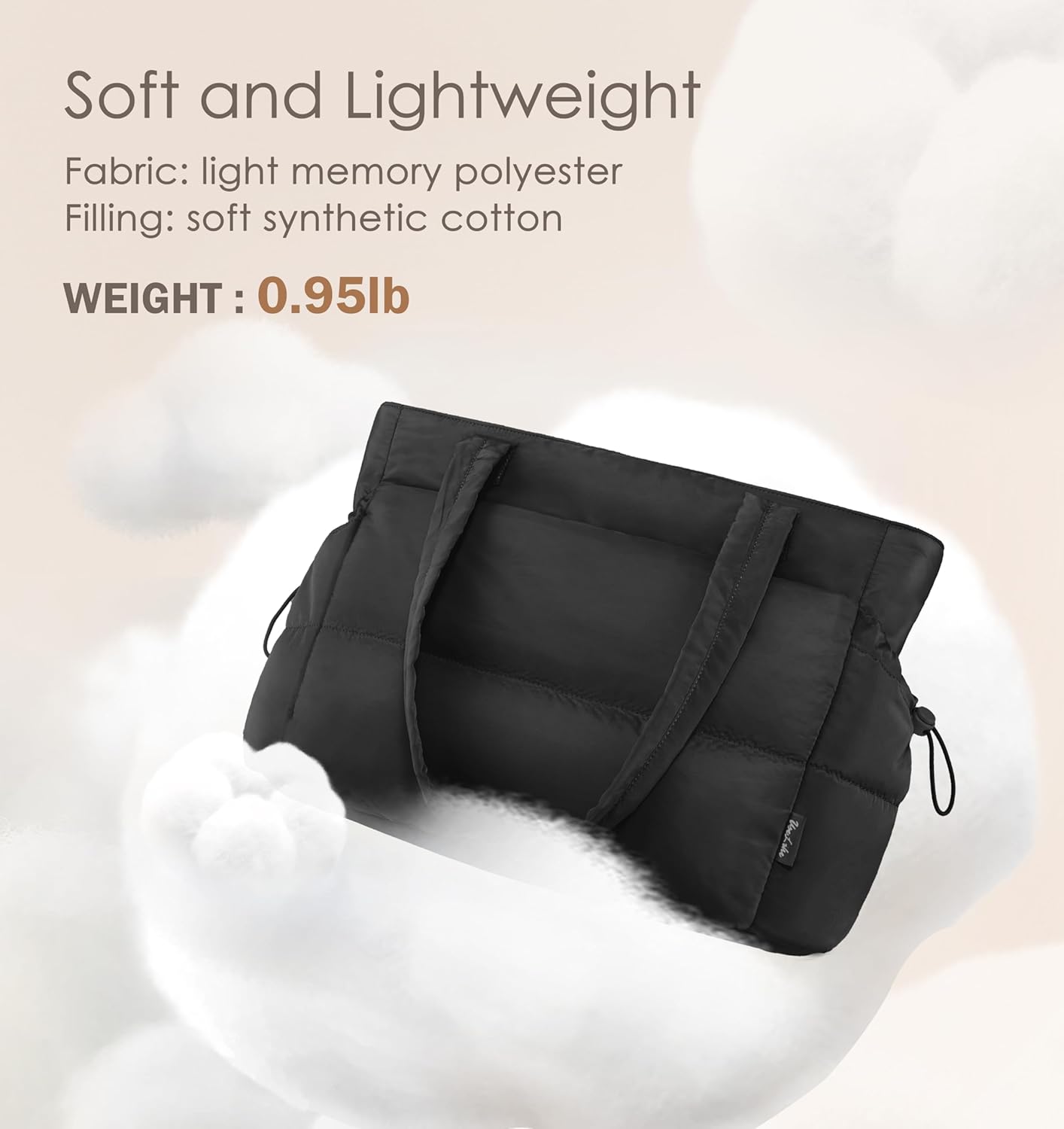 Tote Bag for Women Puffy Work Bags for Women with Zipper Lightweight Quilted Puffer Tote Bag for Travel, Teacher, Nurse