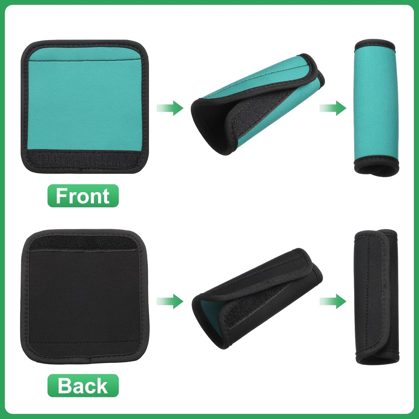 uxcell 3 Pcs Luggage Handle Wrap for Suitcase, Neoprene Handbag Grip Cover Protector Luggage Identifiers Suitcase Handle Wraps for Luggage Shopping Bag Travel Bags, Lake Blue