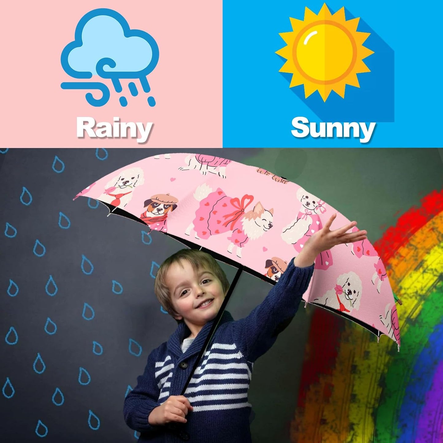 Small Travel Folding Umbrella for Girl, Portable, UV, SunShade, Compact, Automatic, Rain & Wind