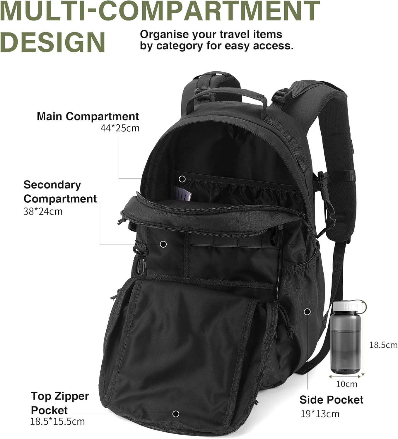 Mardingtop Military Tactical Backpack for Men 20L Molle Rucksack EDC Daypack for Hiking,Travel,Camping, Hunting