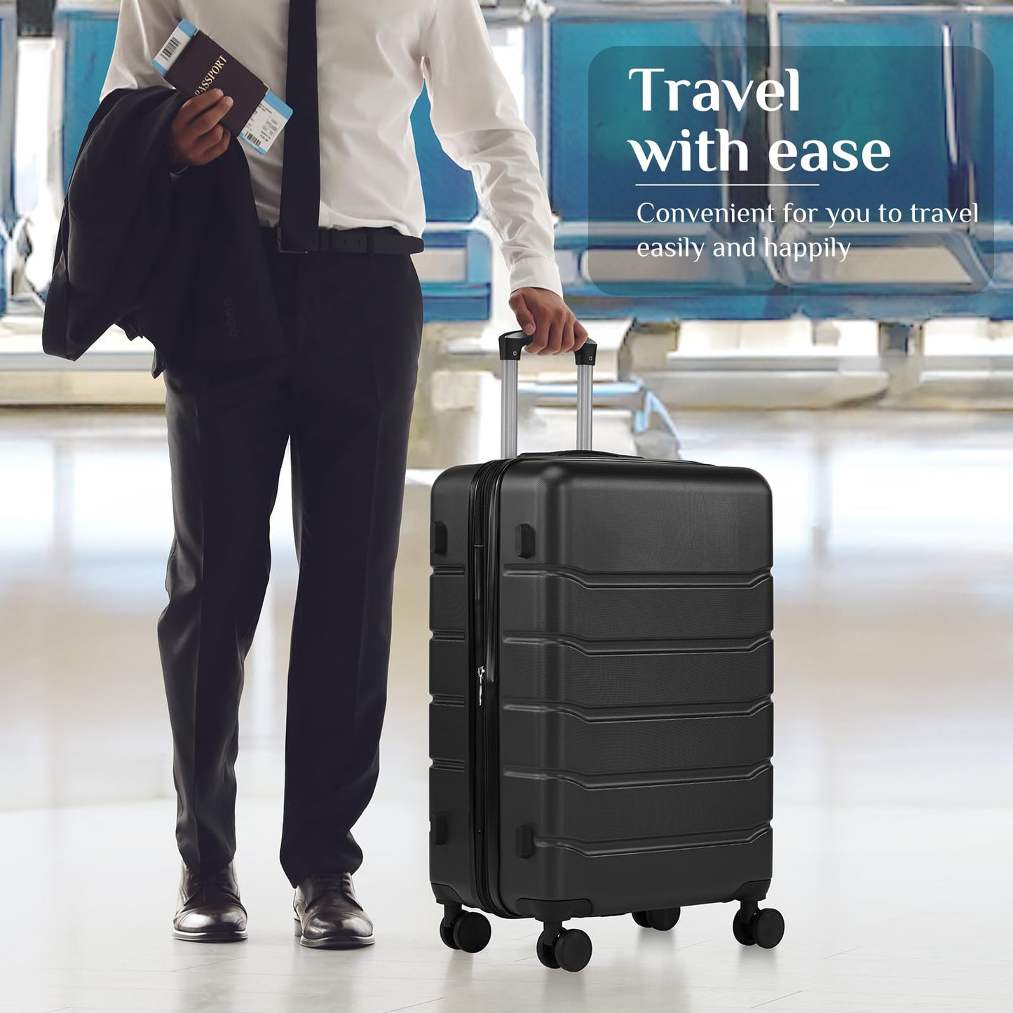 Sweetcrispy 21 Inch Carry On Luggage, Suitcase with Spinner Wheels