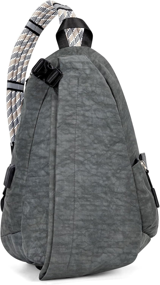 Large Sling Bag Nylon Purse Crossbody Bags for Women Waterproof Shoulder Bag for Women Men Travel Hiking