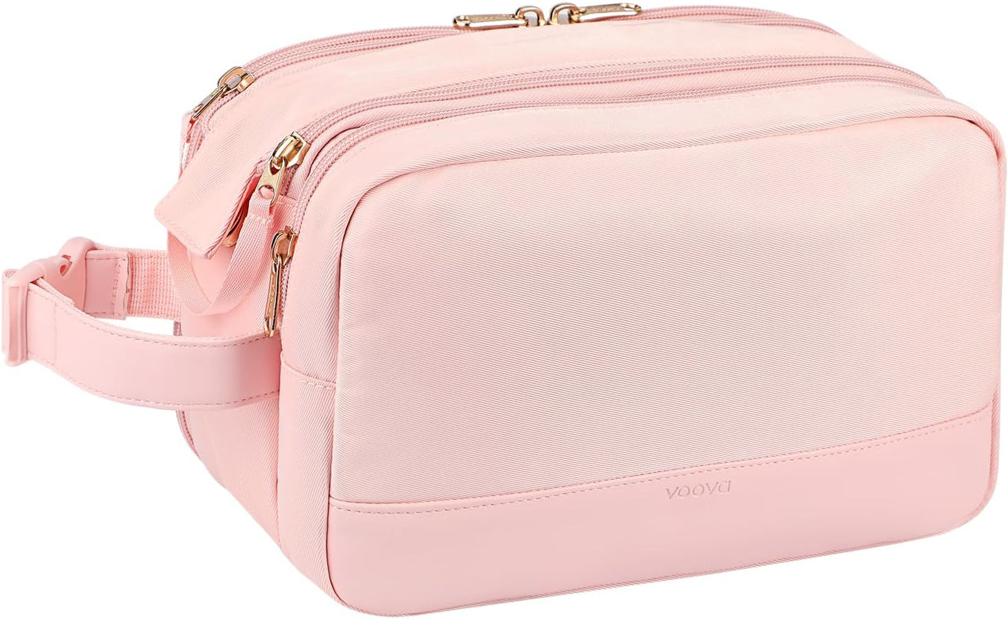 Voova Travel Toiletry Bag for Women, Hanging Dopp Kit Water Resistant Shaving Bag for Toiletries Accessories, Small Makeup Organizer Case for Traveling Essentials, Bathroom, Cosmetics, Pink