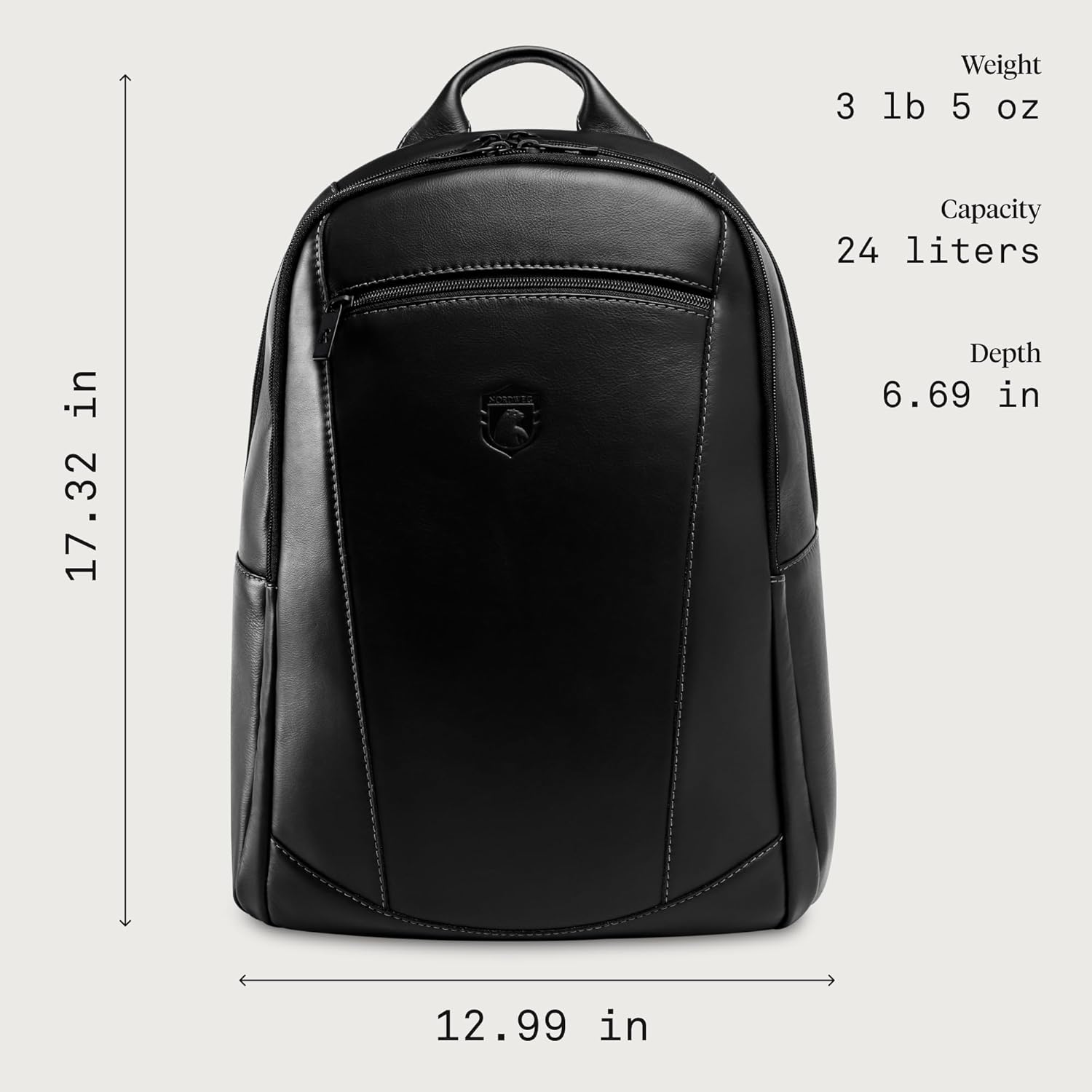 Nordweg Leather Laptop Backpack NW074B – Lightweight Daypack for Work, Travel & College – Fits