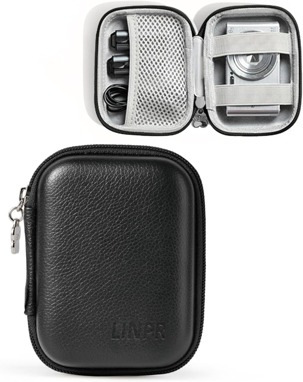 Digital Camera Case for CAMKORY, KODAK PIXPRO FZ45/FZ55, Canon IXUS 285 HS, Lecran, Small Travel Compact Camera Holder with Mesh Pocket for Accessories SD Card (Black)