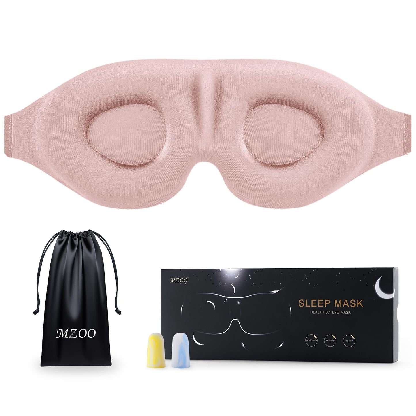 MZOO Luxury Sleep Mask for Women Men Patented Light Blocking Design