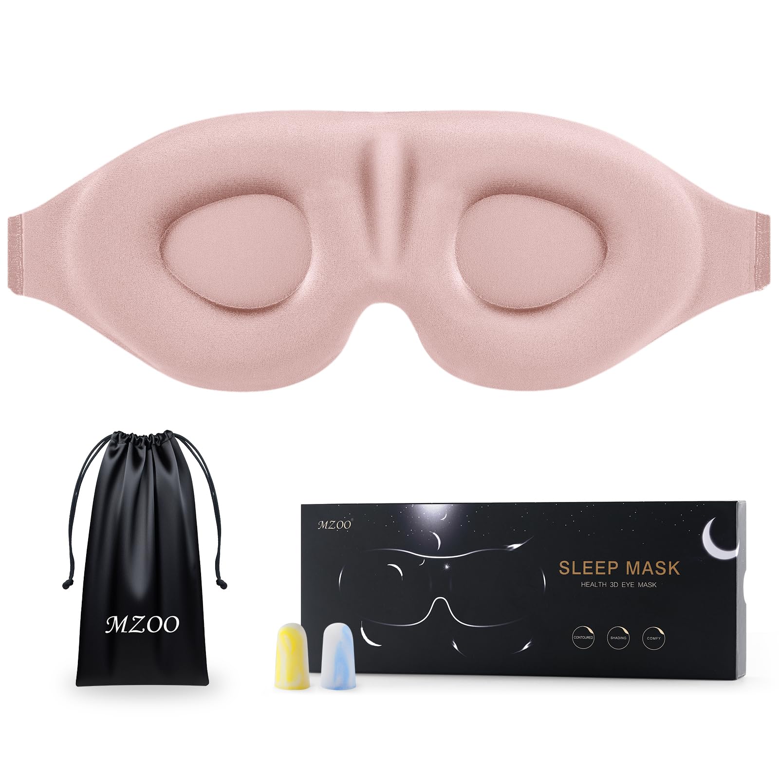 MZOO Luxury Sleep Mask for Women Men Patented Light Blocking Design