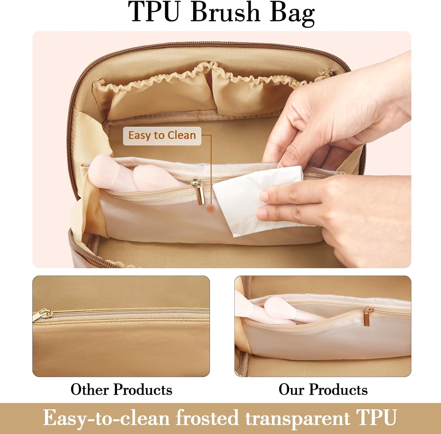 Birthday Gifts for Women Teen Girl, Personalized Initial Makeup Organizer Bag Set, Open Flat Travel