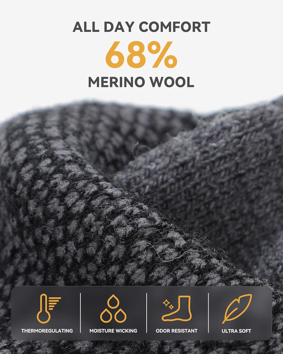 2 Pack Merino Wool Hiking Socks, Made in USA, Moisture Wicking Cushion Socks for Men & Women (Charleston Micro Crew)