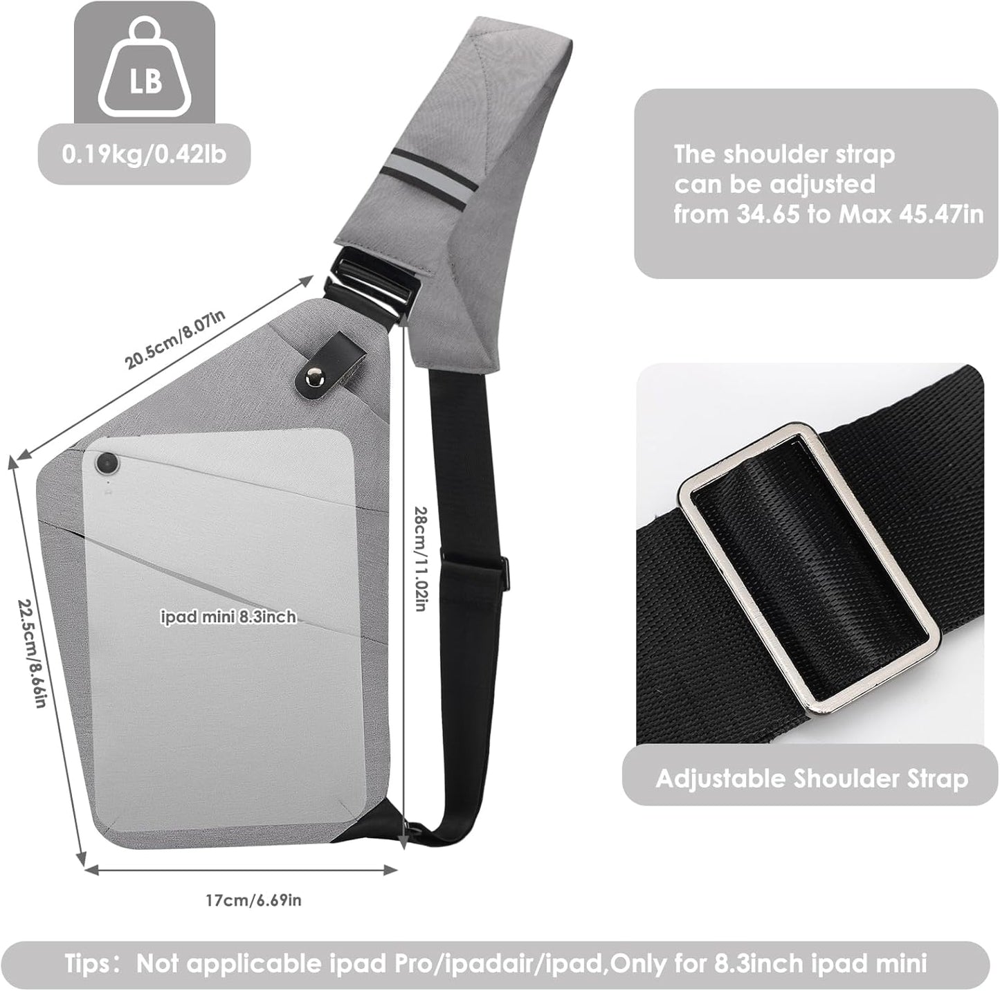 Sling Bag Anti-Theft Crossbody Bag for Women Men Sling Backpack Multipurpose Travel Essentials Hiking Chest Bag Daypack