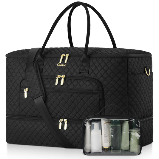 CLOKARS Travel Duffle Bag, Wide Open Large Weekender Bag for Women with Shoe Compartment, Carry on